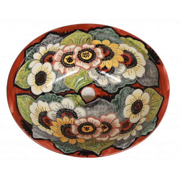 Talavera Sink Girasoles Negro